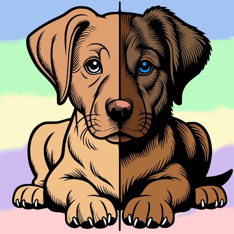 realistic dog split picture