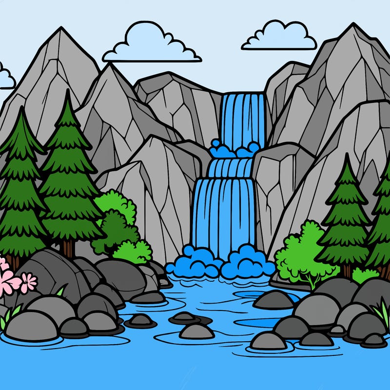 waterfall in mountain