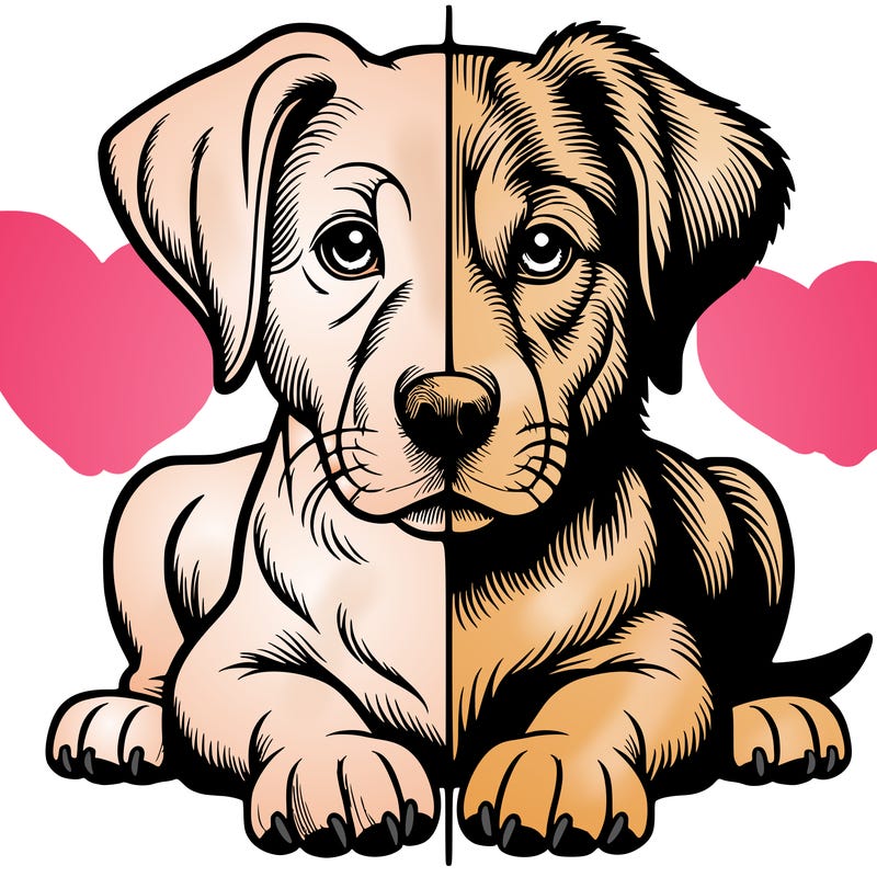 realistic dog split picture