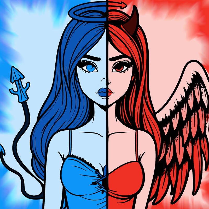 devil vs angel realistic girl