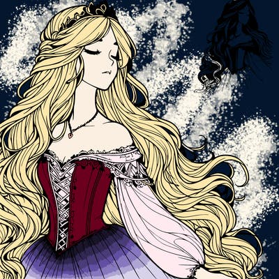 fantasy princess realistic with long hair