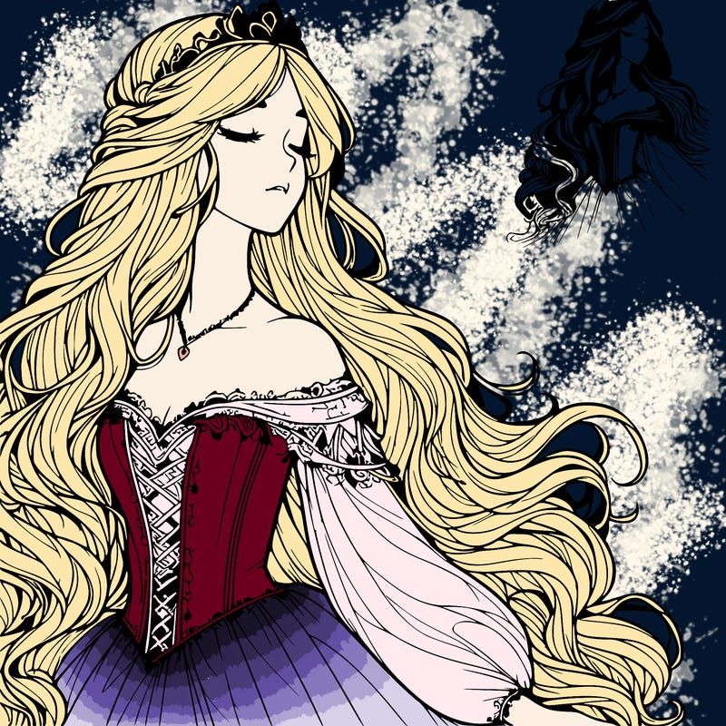 fantasy princess realistic with long hair