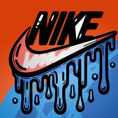 dripping nike logo
