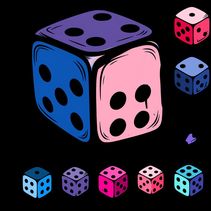 dice with points from 1 to 6