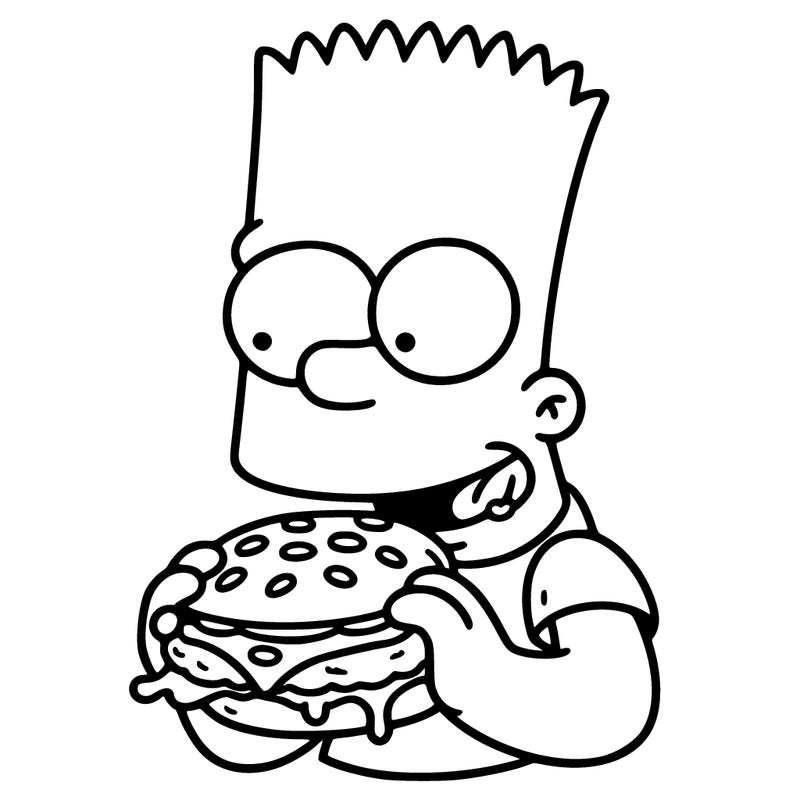 bart  simpson eating a hamburger
