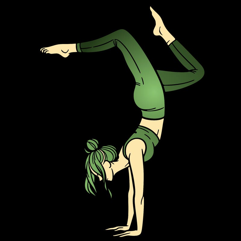 a woman doing a handstand