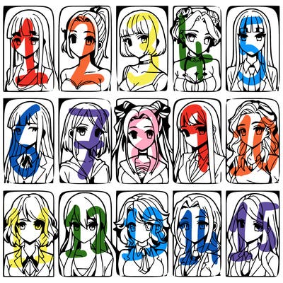 girls that look diffrent anime