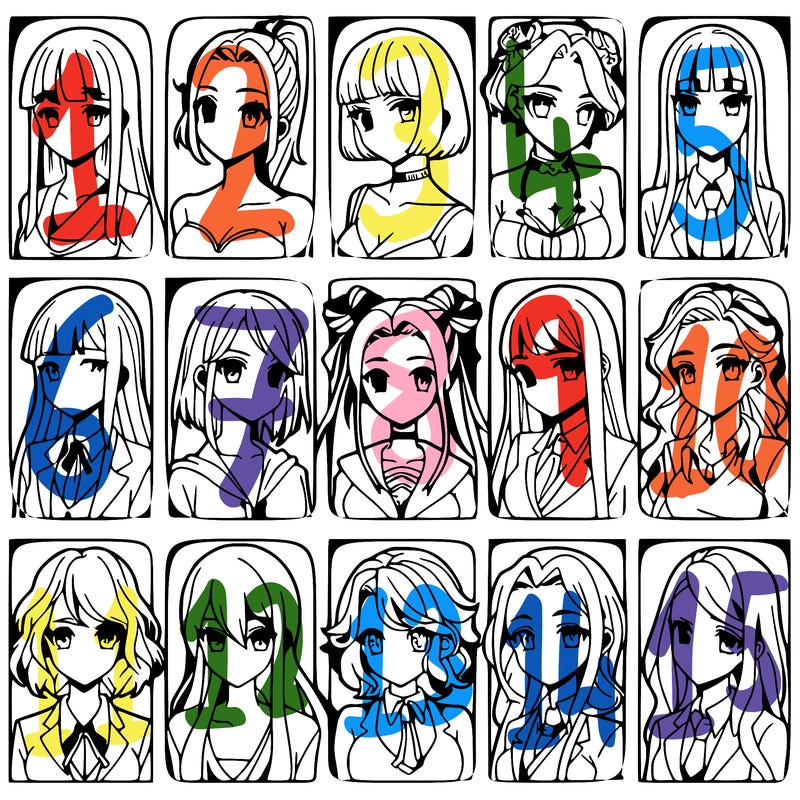 girls that look diffrent anime