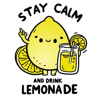 stay calm and drink lemonade