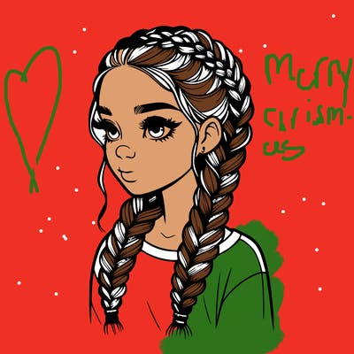 realistic girl with braids