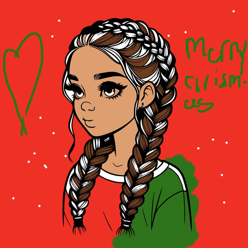 realistic girl with braids