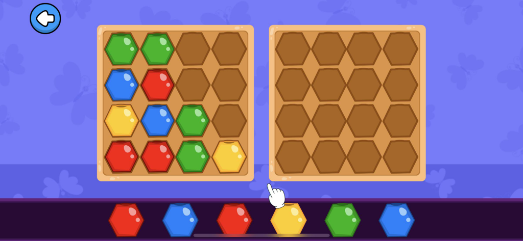 AutiSpark Autism Games: School - A colorful hexagon pattern matching game for children with autism