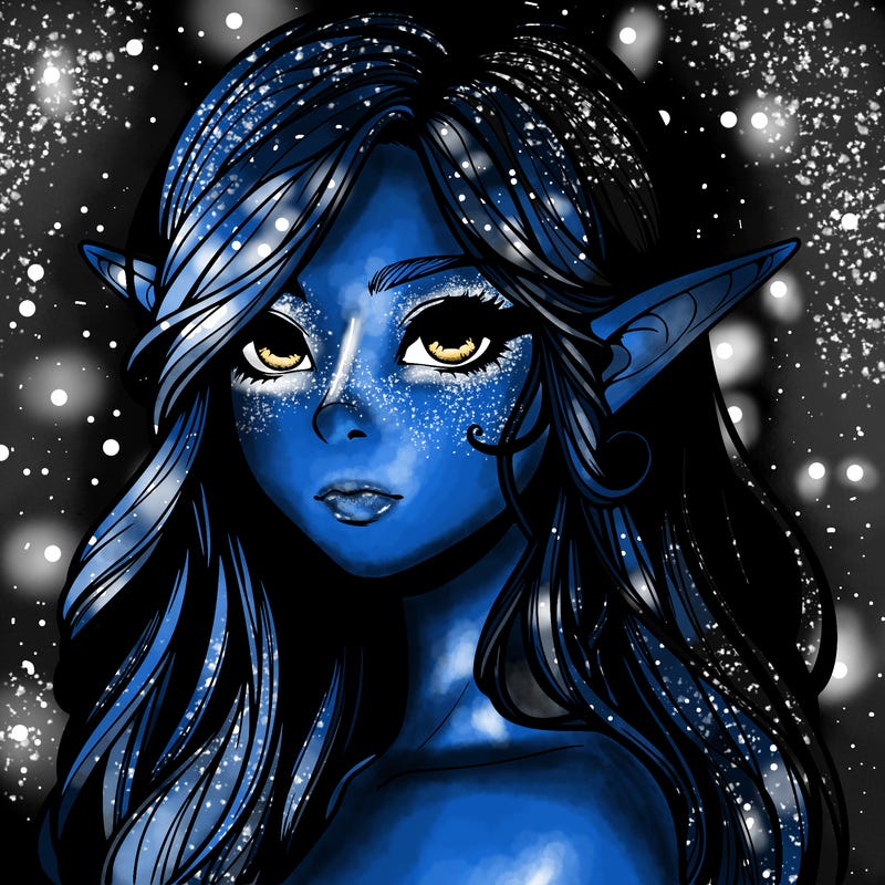 elf girl realistic dark fantasy