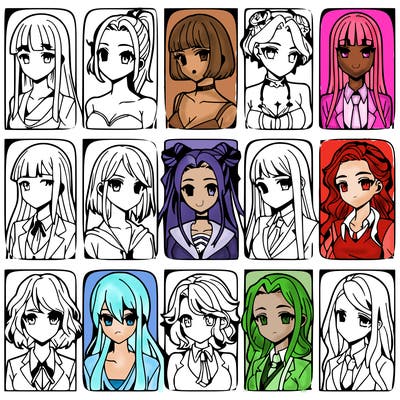 girls that look diffrent anime