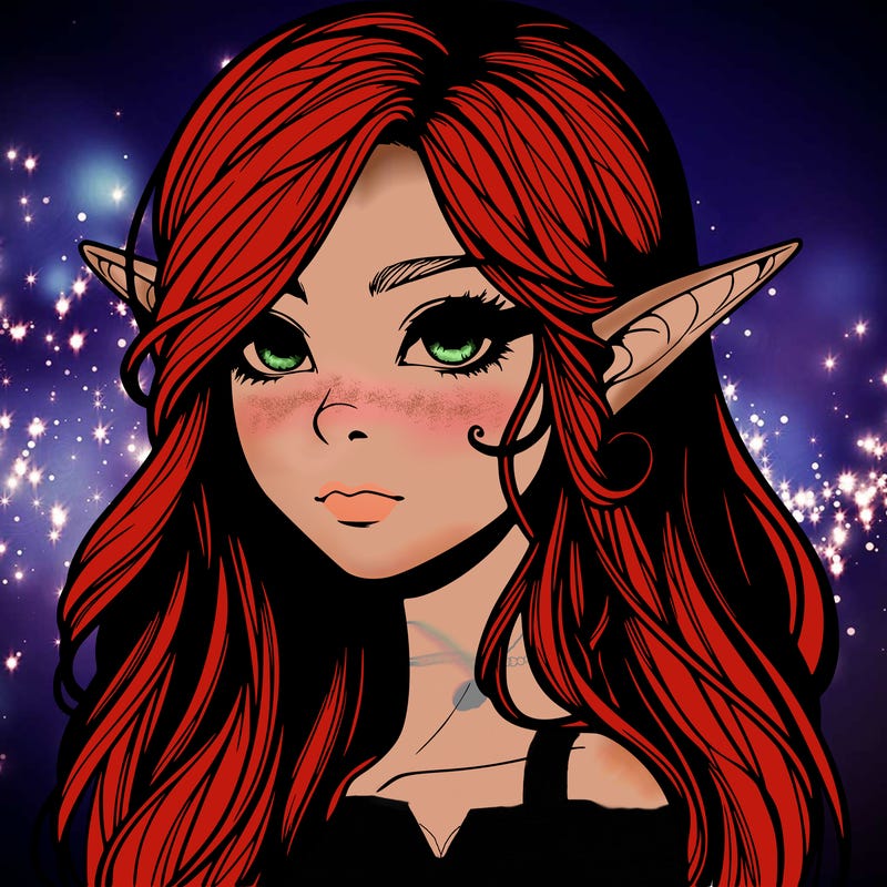 elf girl realistic dark fantasy