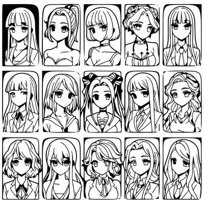 girls that look diffrent anime