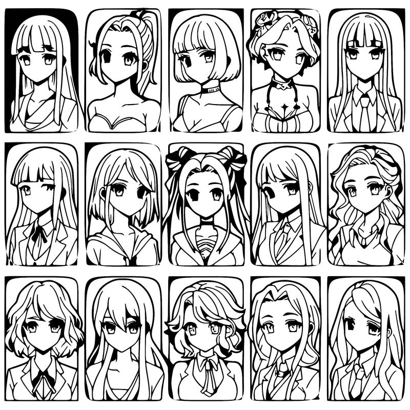 girls that look diffrent anime