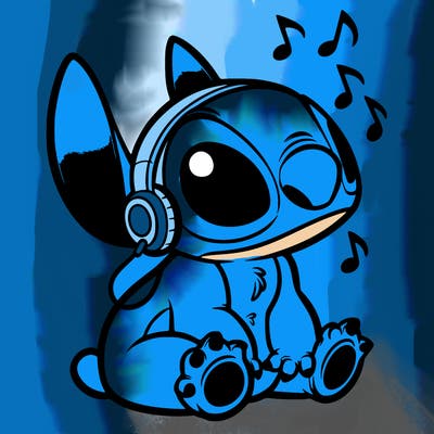 stitch listening to music