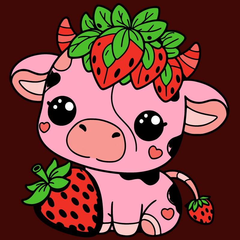 cute strawberry cow