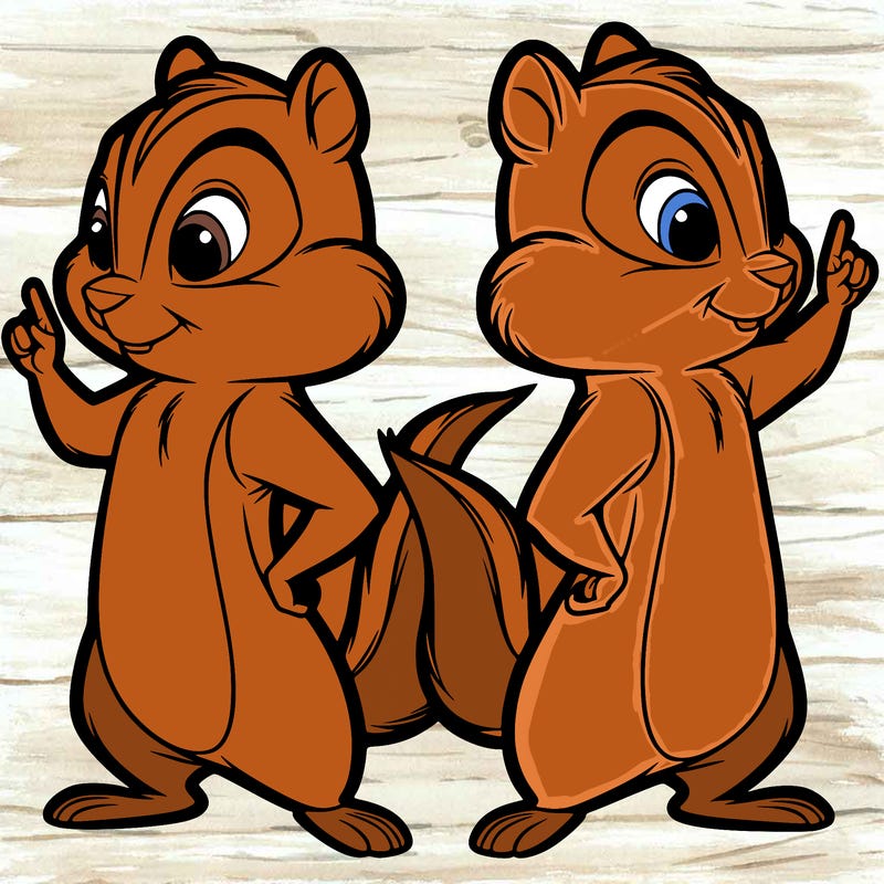 two tamias standing up split realistic