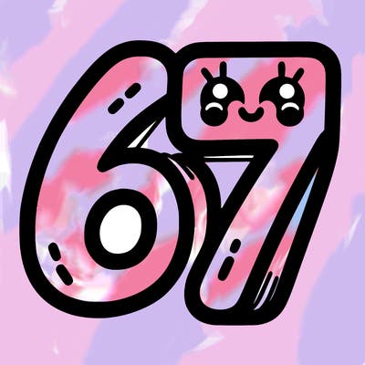 the numbers 67