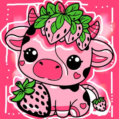 cute strawberry cow