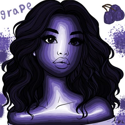 realistic girl with wavy hair and lips