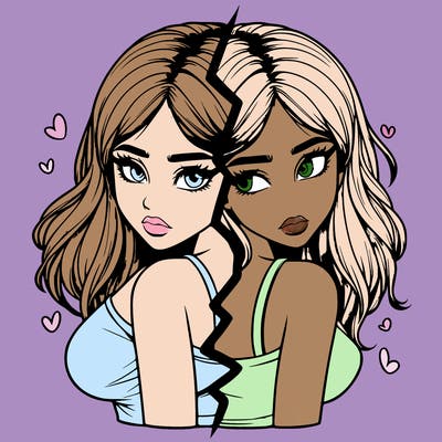 realistic girl split