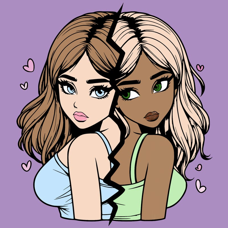 realistic girl split