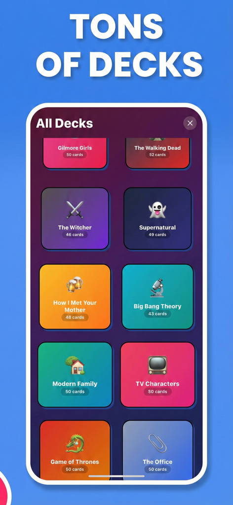 Guess Who: Charades & Trivia - Una selección de mazos de trivia temáticos de cultura pop para el juego de charadas Guess Who.