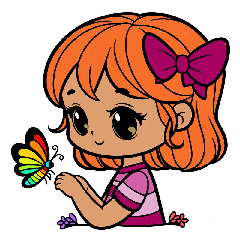 girl with a butterfly