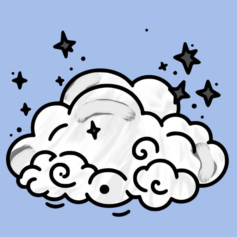 pink starry cloud sky