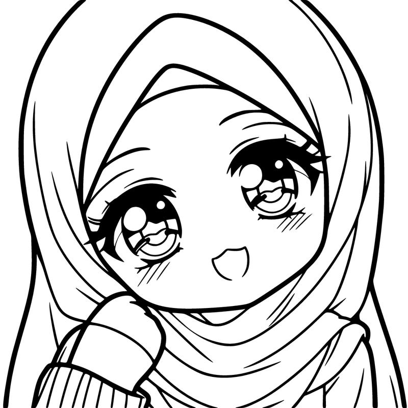 a hijab anime  girl