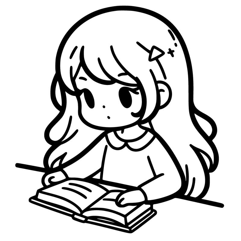 girl reading a book