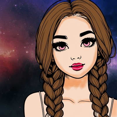 realistic girl with braids