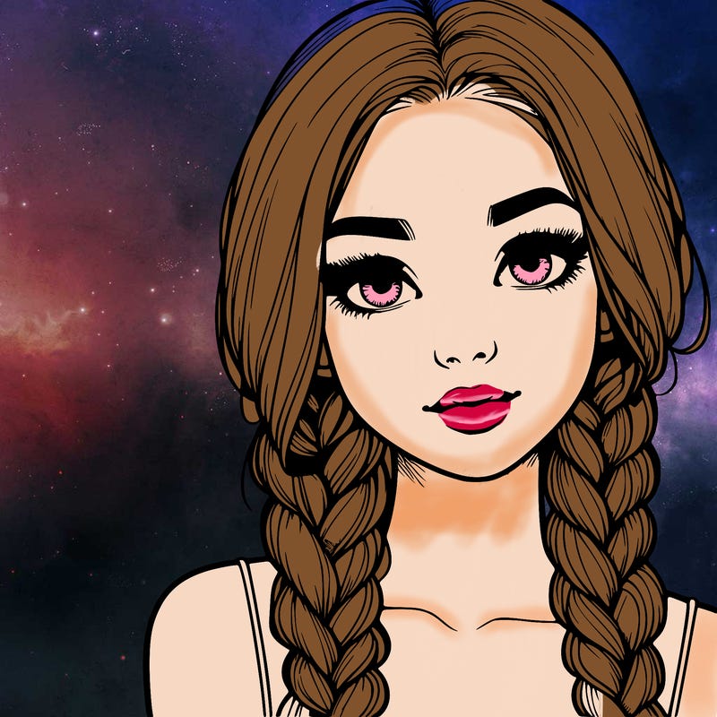 realistic girl with braids