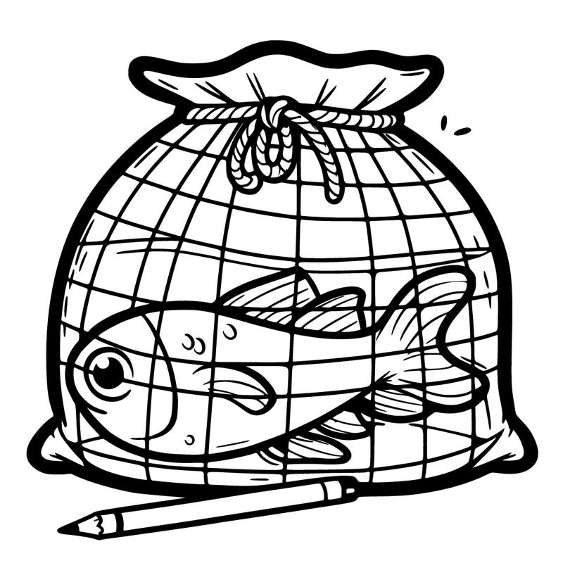 fish trapped in a bag
