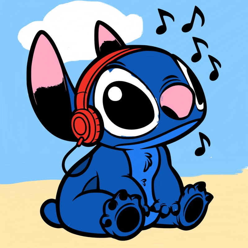 stitch listening to music