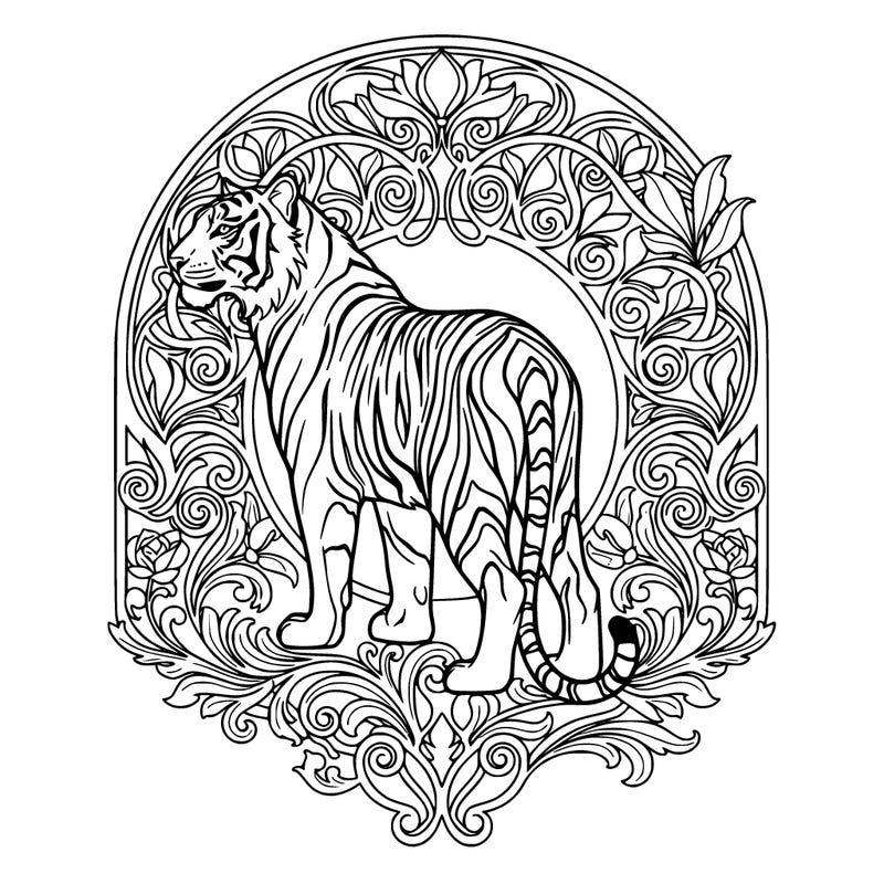 tiger with apex leaves