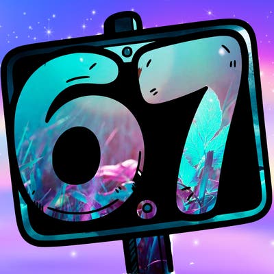 a sign that says 6 7