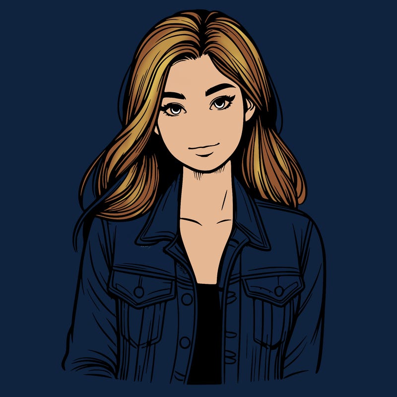 realistic girl with jean jacket