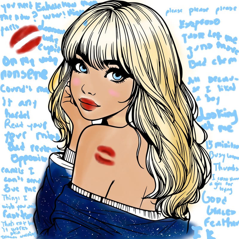 realistic girl with bangs looking over her shoulder