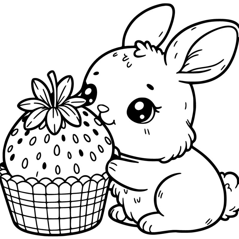 bunny with strawberry