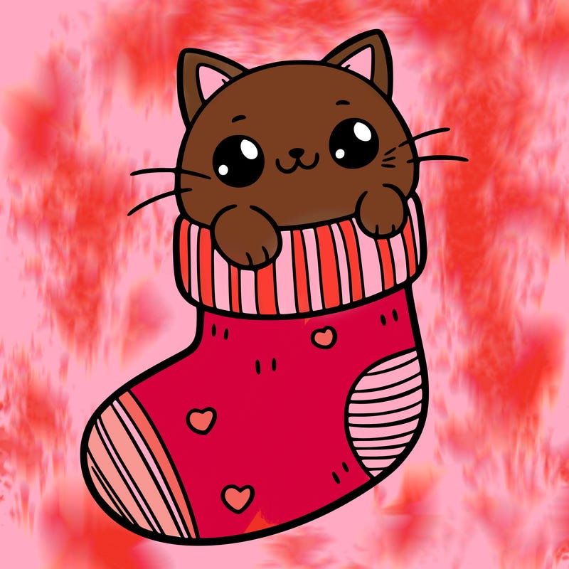cute cat in a sock