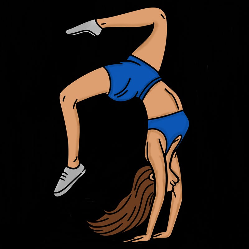 woman doing backflip