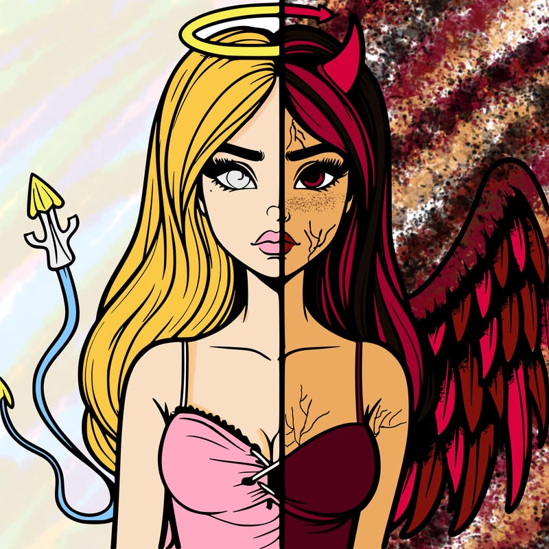 devil vs angel realistic girl