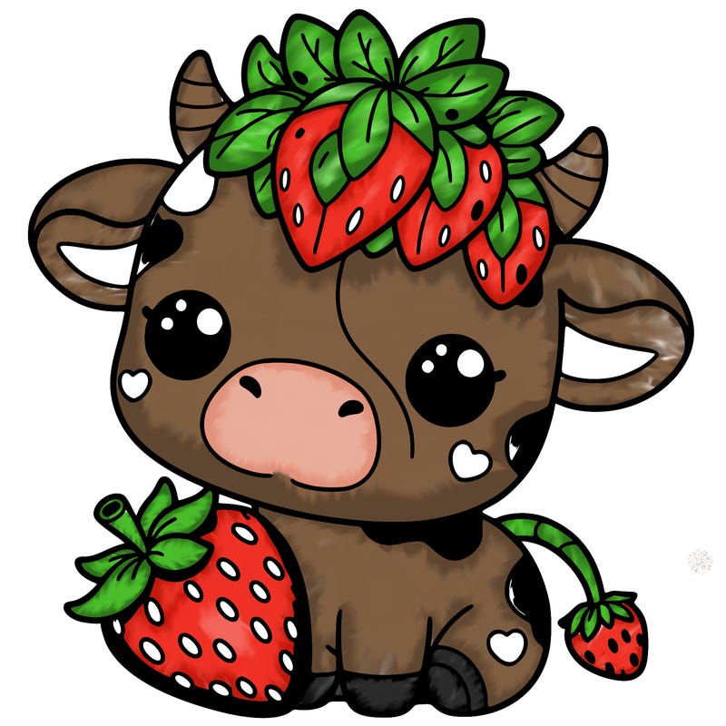 cute strawberry cow
