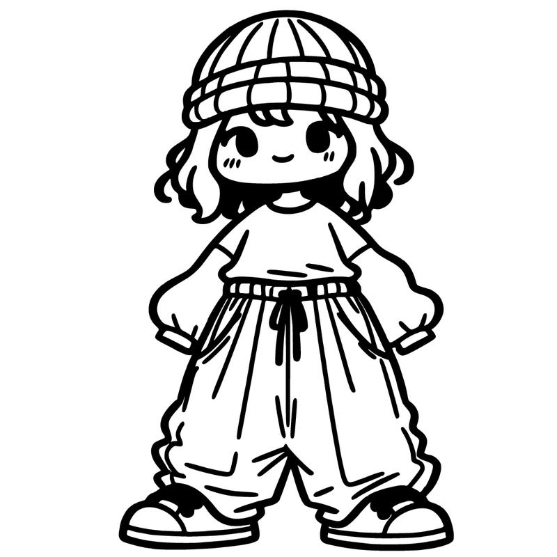 girl with baggy clothes