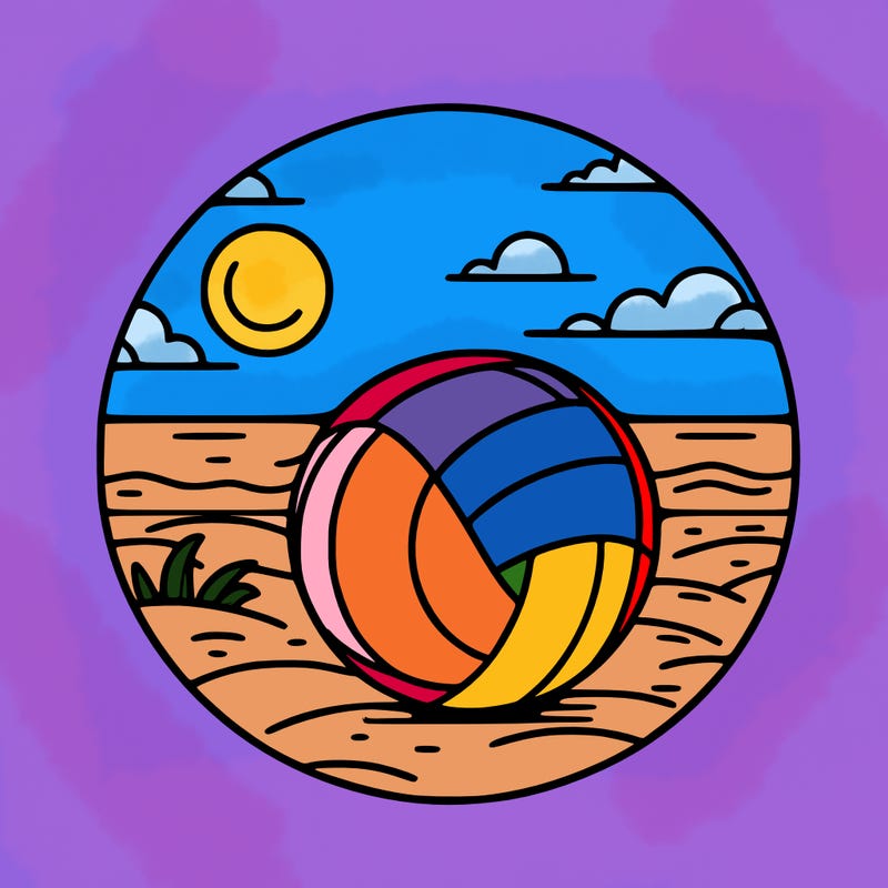 volleyball on a beach