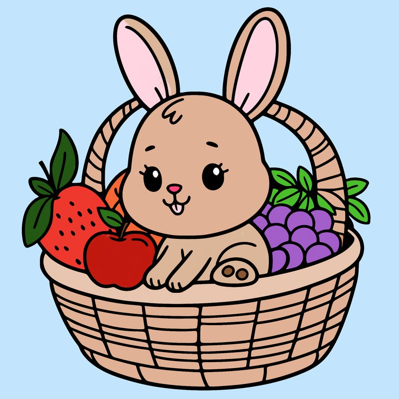 bunny in a fruit basket
